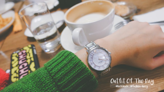 台北咖啡廳,一日穿搭,不限時咖啡廳,看書咖啡廳,長版毛衣,KateSpade手錶